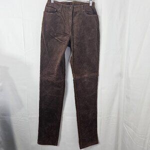NWT Newport News Easy Style Corduroy Pants Womens Size 8 Tall 28x33.5 Brown Vtg